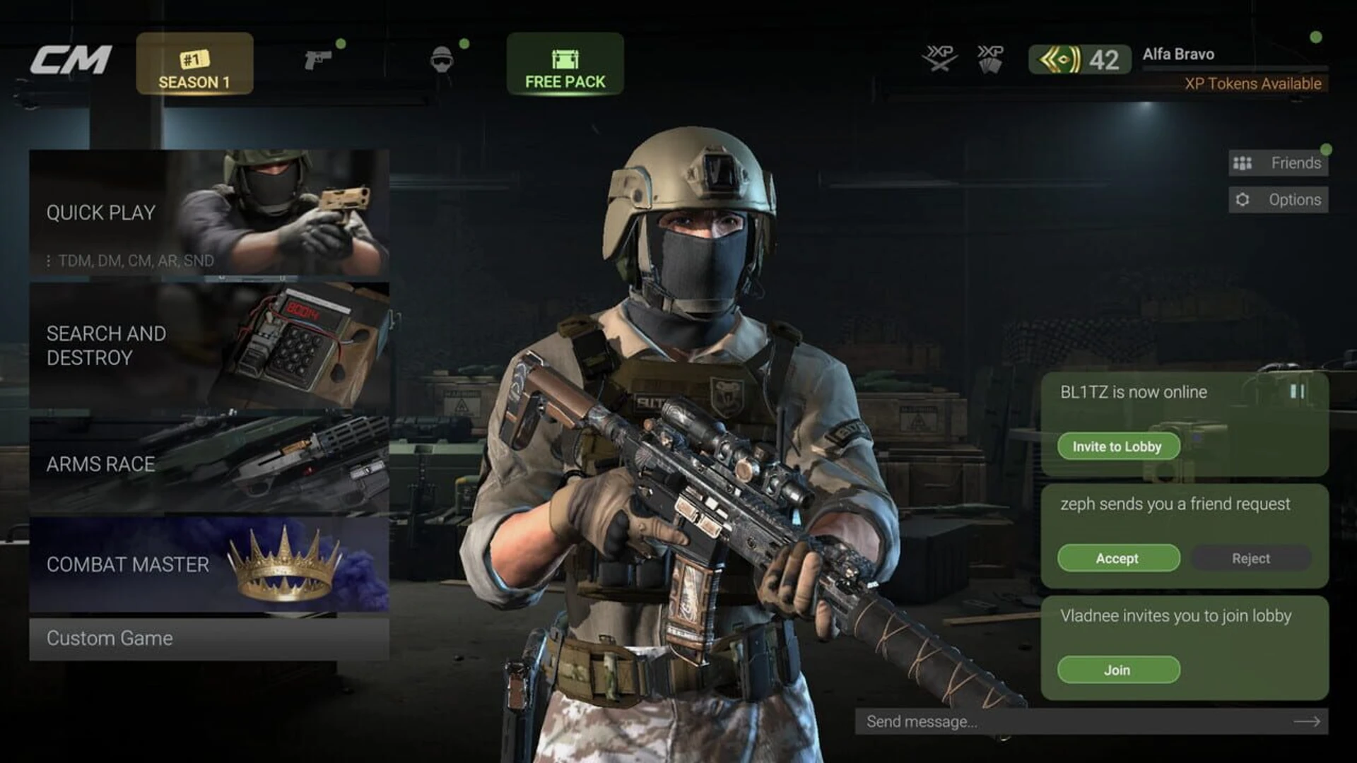 Combat Master character cosmetics and gear appearance options